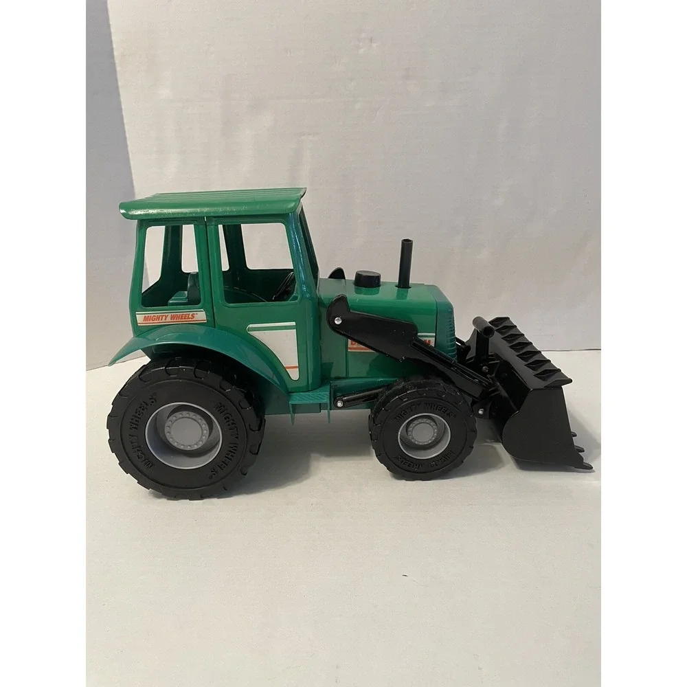 1998 MIGHTY WHEELS DIECAST GREEN FRONT LOADER BLUE RIDGE FARM GREAT TRACTOR‎